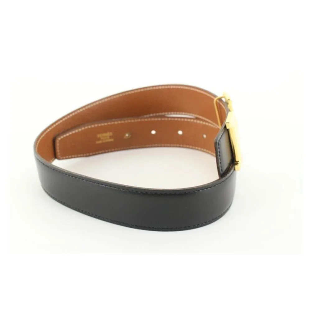 Hermès 32mm Black x Brown Reversible H Logo Belt Kit 97he719s
